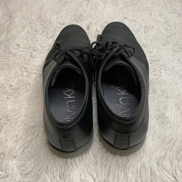 Calvin Klein Mens Kellen Black Emboss Leather Lace Up Casual Oxford Shoes 11 - Picture 3 of 7